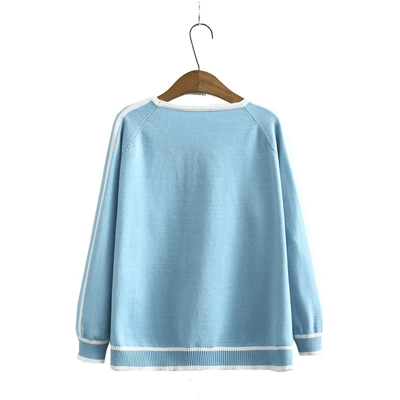 Womens Sweaters Plus Size Fashion Autumn Jumper Striped