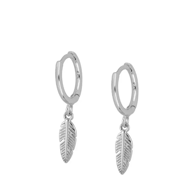 CCFJOYAS 925 Sterling Silver Lightning/Awl/Animal Pendant Hoop Earrings