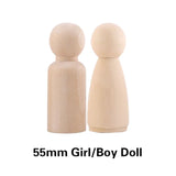 Wooden Doll Peg Baby Teether DIY Color Painting