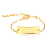 Personalize Baby Name Bracelet Figaro Chain Smooth Bangle