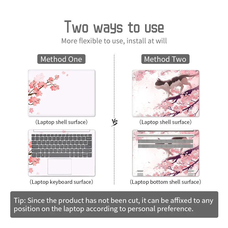 DIY Cat Laptop Cover Skins Stickers Notebook PVC