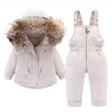 2pcs Set Children Winter Down Jacket and Jumpsuit