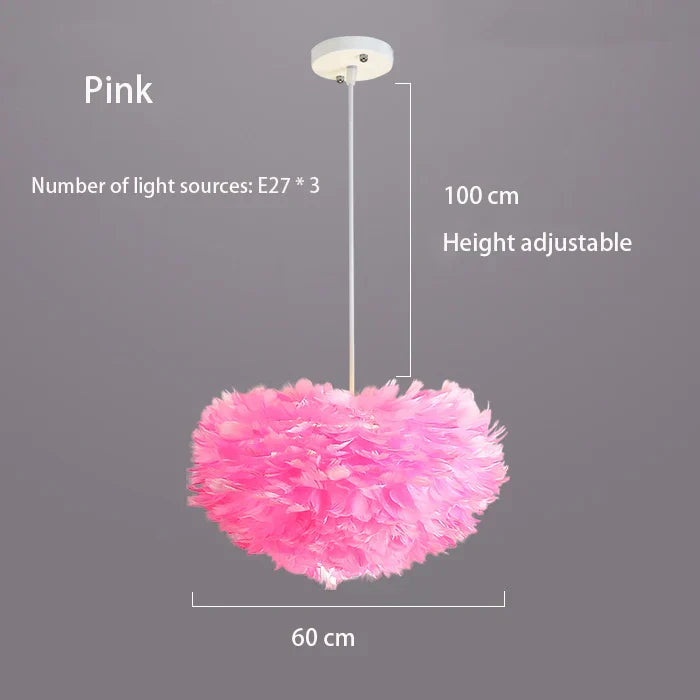 Feather Chandelier Nordic Modern Living Room Bedroom Feather