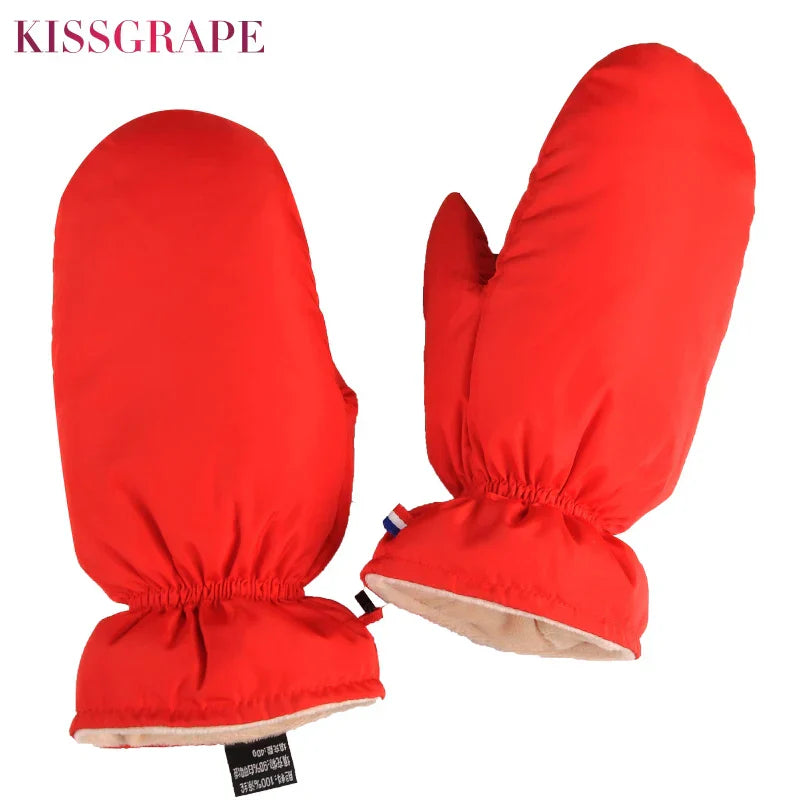 Unisex winter autumn down gloves waterproof outdoor cycling gloves for man solid color gloves for women children ‘s  down gloves