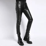 Brand Punk Genuine Leather Pants Men Autumn Winter