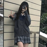 Cardigan Women Solid Oversize Harajuku Loose Sweaters Student Preppy Sweet Girl Cute Knitwear New All-match Soft школьная форма