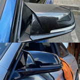 2 pieces Rearview Mirror Cover Cap Carbon Black