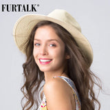 FURTALK Summer Straw Hat for Women Panama Beach