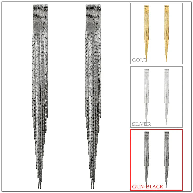 Baroque Long Tassels Dangle Earrings for Women Accessories