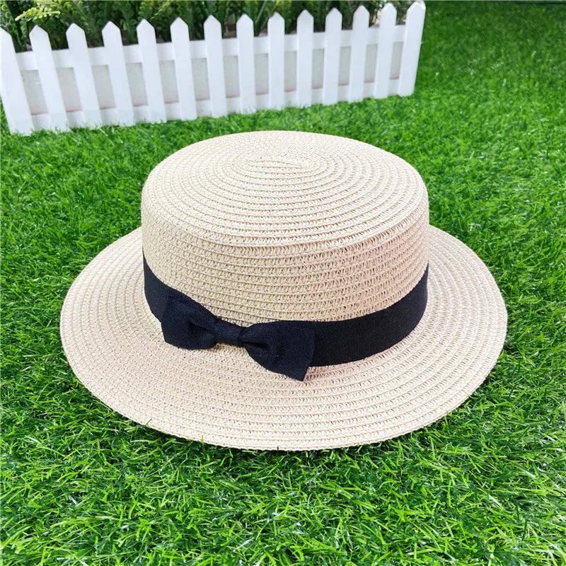 Summer New Women's Sun Hat Bucket cap Ribbon