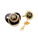 Black Gold Luxury Pacifier for Babies A-Z Name