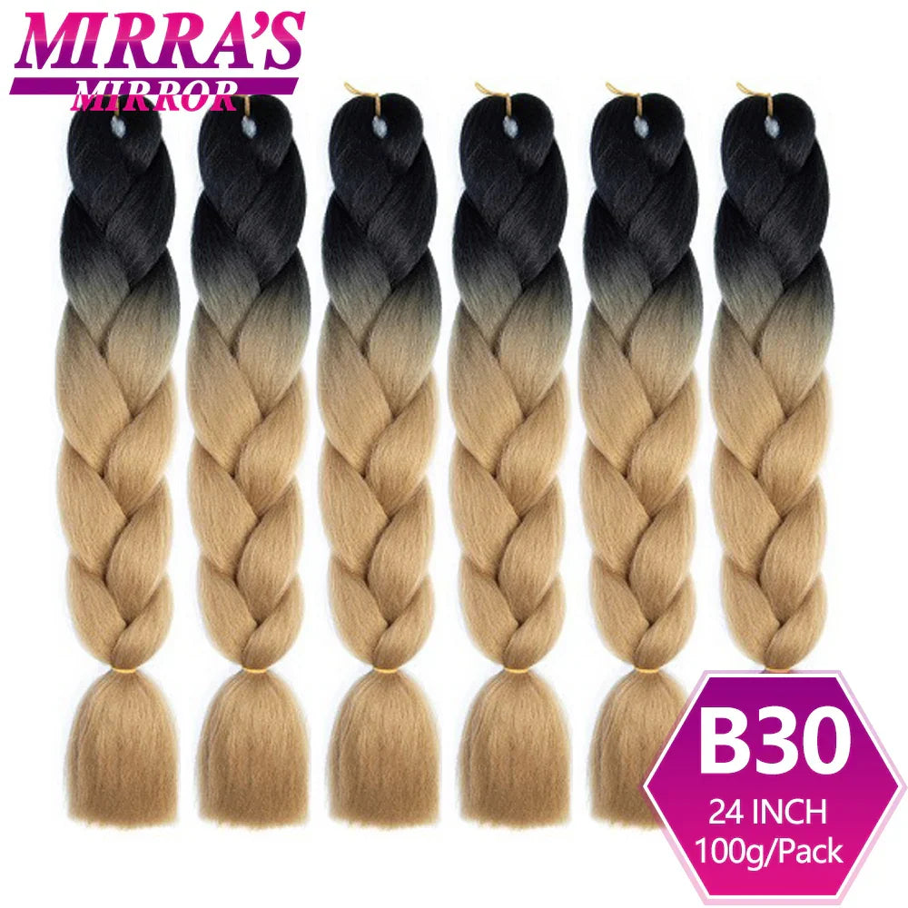 6 Bundle Braiding Hair 24 Inch Synthetic Jumbo