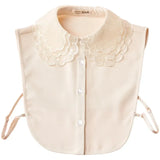 Elegant Embroidery Fake Collar Shirt Chiffon Doll Detachable