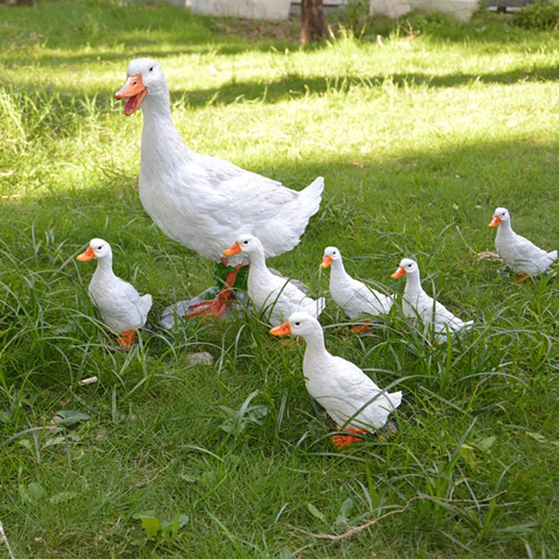 Cute Duck Resin Garden Statue Backyard Pond Ducks