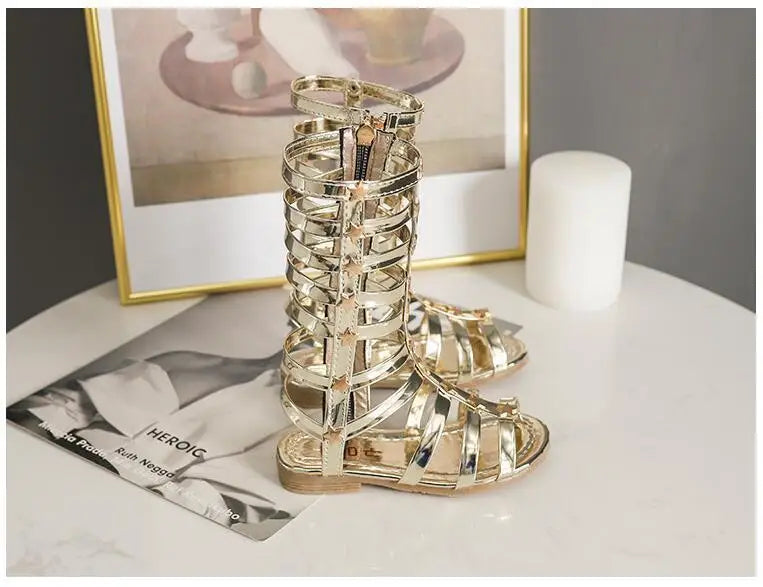 New Summer Child Sandals Roman Boots High-top Girls