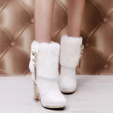 Winter New Women Boots Waterproof Platform High Heel