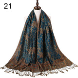 Pashmina Silk Scarf Shawl Wrap Paisley Jacquard Flowers