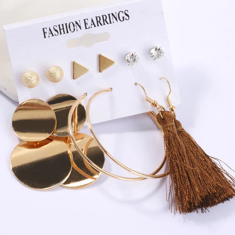 LATS Women's Earrings Set Tassel Pearl Earrings for