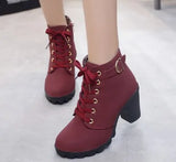 Boots Women Shoes Women Fashion High Heel Lace