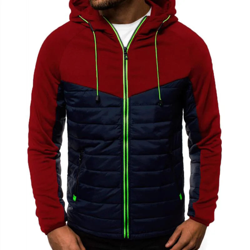 SpringAutumn New Hooded Jacket Men Casual Slim Patchwork