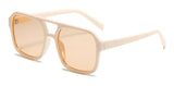 Trendy Pilot Sunglasses Women Vintage Oversized Double Bridge