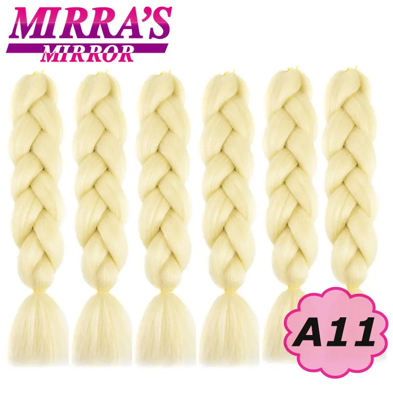 Synthetic Jumbo Braids Hair Omber Braiding Hair Extensions for Women Yaki Texture Black Blue Fake Hair Mirra’s Mirror