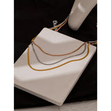 Yhpup Stainless Steel Snake Chain Stacked Necklaces Jewelry