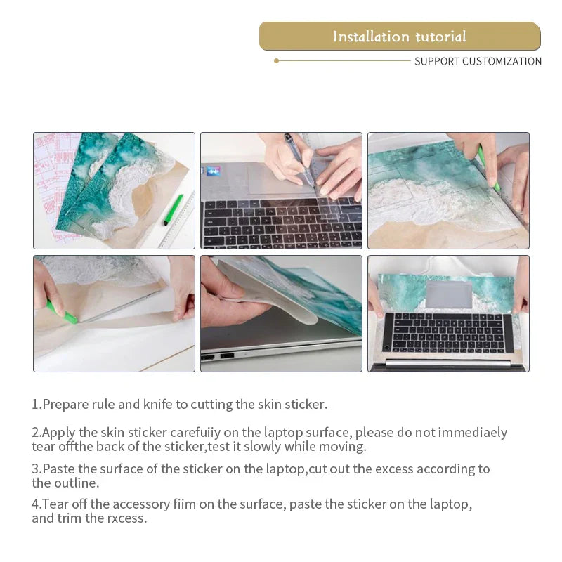 DIY Laptop Sticker Cover Skins Solid Color Vinyl