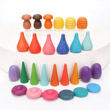 Wooden Rainbow Block Wood Stacking Toys Grimms Rainbow