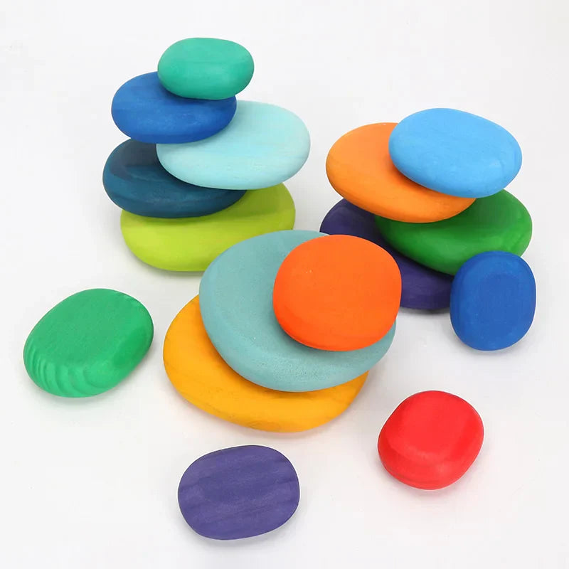 Wooden Rainbow Block Wood Stacking Toys Grimms Rainbow