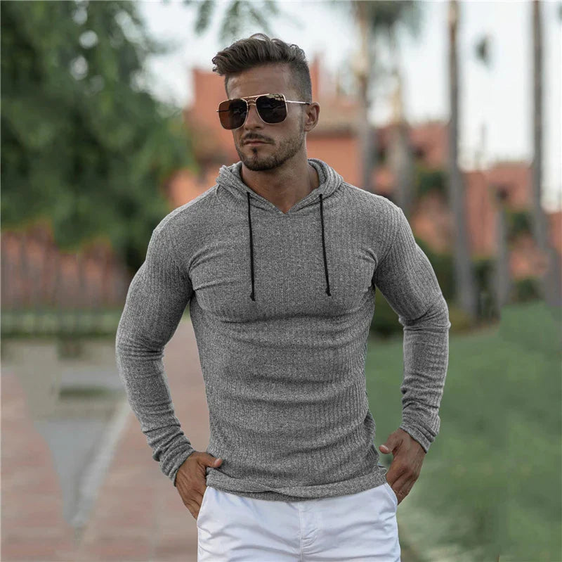 New Fashion Winter Hooded Sweater Men Warm Turtleneck