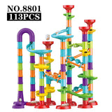 DIY Construction Marble Run Race Track Building Blocks