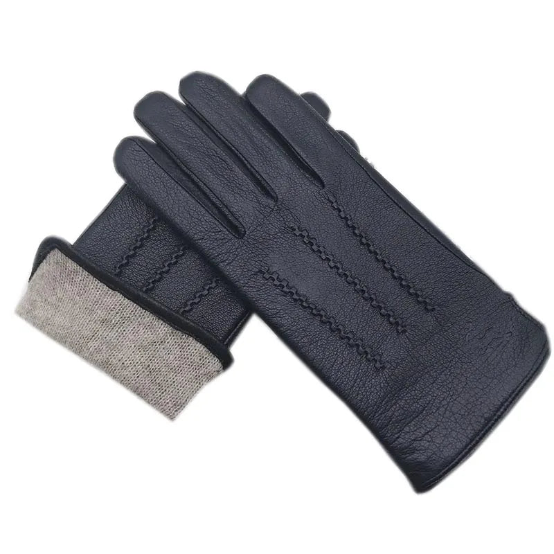 Winter Men's Deerskin Gloves Wrist Fashion New Genuine