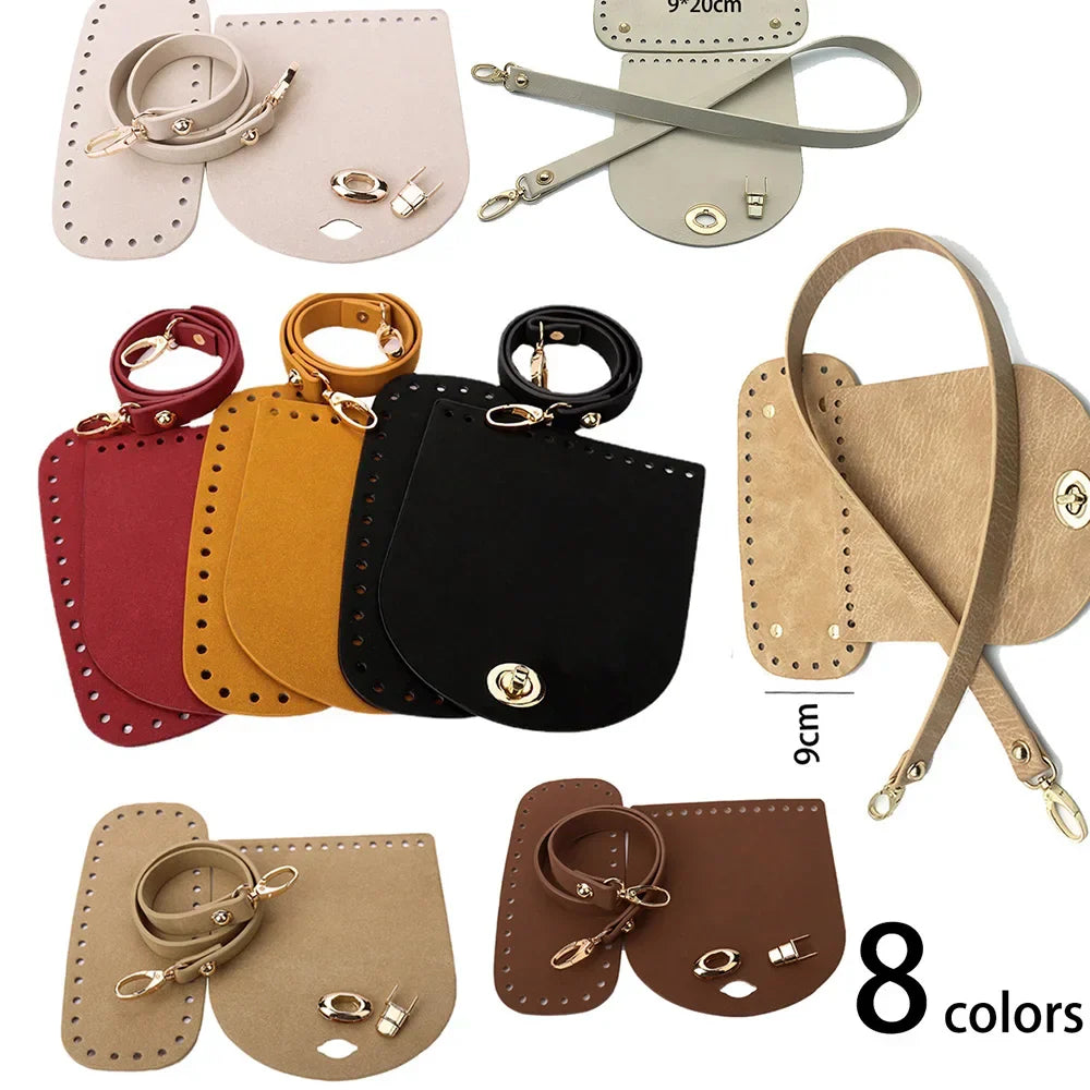 8colors 4PcsSet Artificial Leather Shoulder Bag Bottom Strap