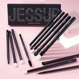 Jessup Eye Blending Brush,12pcs Eye Brushes Set, Natural-Synthetic