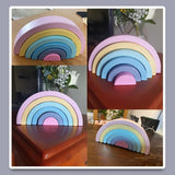 Kids Wooden Toy Montessori Rainbow Building Blocks DIY