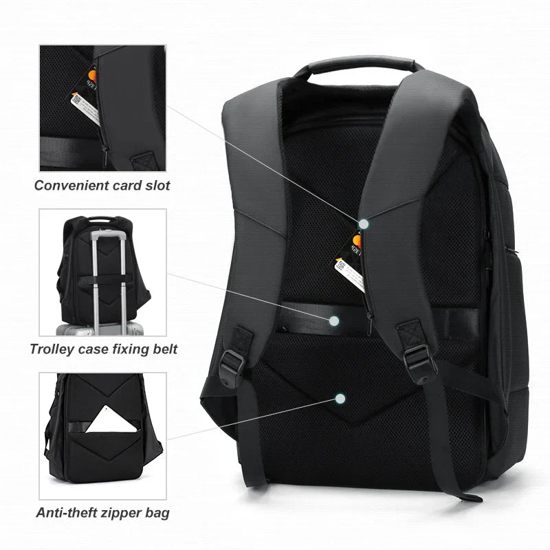 Fenruien Waterproof Backpacks USB Charging School Bag Antitheft