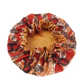 Women's Satin African Pattern Sleeping Hat Elastic Band