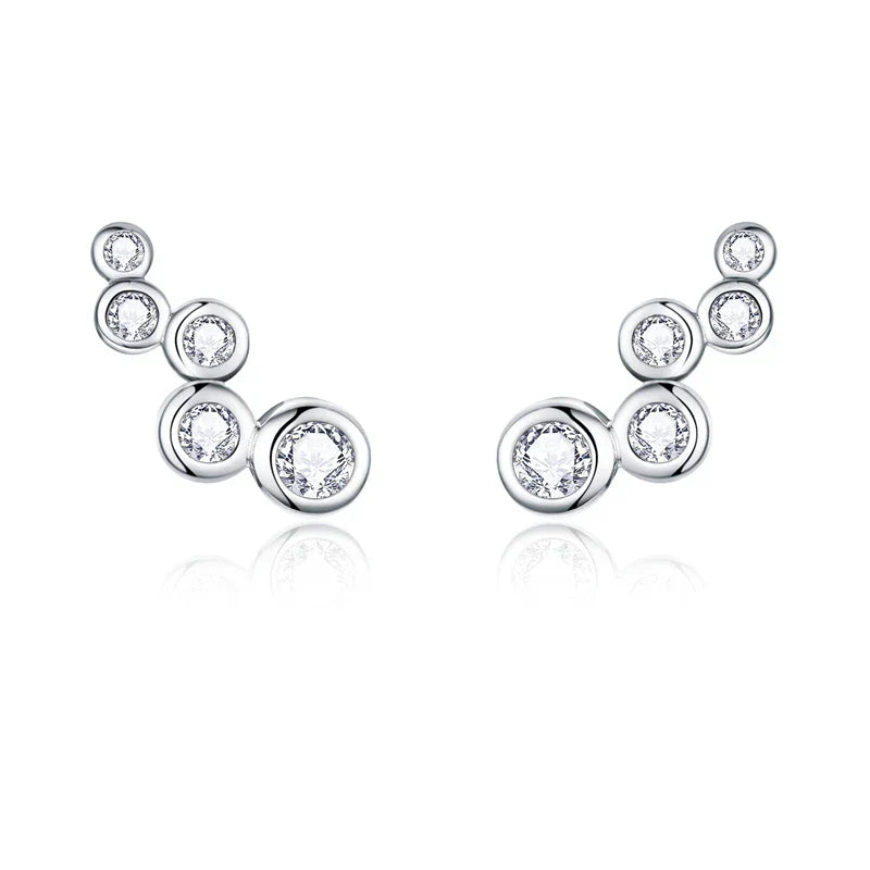 bamoer Shiny Bubble Long Stud Earrings for Women