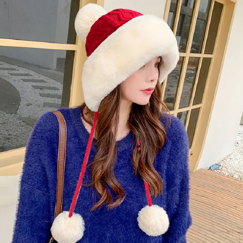 2021 New Pompom Winter Hats For Wome Earmuffs