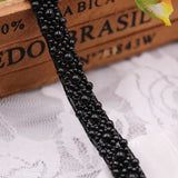 2Yards Pearl Beaded Lace Trim Mesh Lace Ribbon