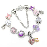 Seialoy Silver Plated Heart Key Pendant Charm Bracelets