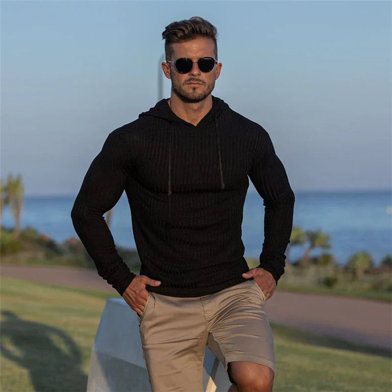 New Fashion Winter Hooded Sweater Men Warm Turtleneck