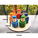 Montessori Wooden Toys Elemental Rainbow Stacking Blocks /Unpaint