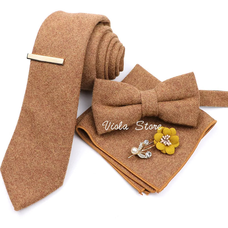 Top 50 Wool Soft 7cm Tie Bowtie Hankie