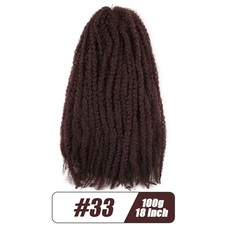 18inch Synthetic Afro Kinky Marley Braids Hair Soft