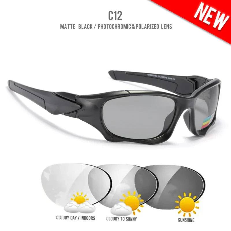 KDEAM Outdoor Sports Polarized Sunglasses Men Curve Cutting