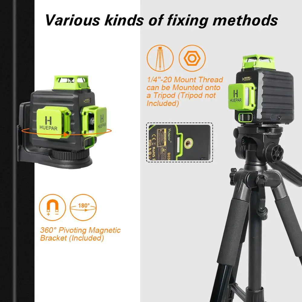 Huepar 3D Cross Line Self-leveling Laser Level 12