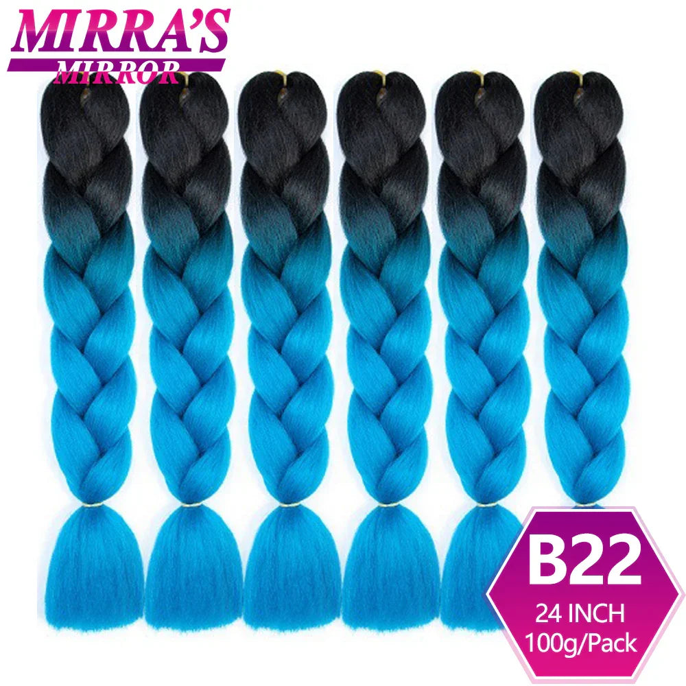 6 Bundle Braiding Hair 24 Inch Synthetic Jumbo