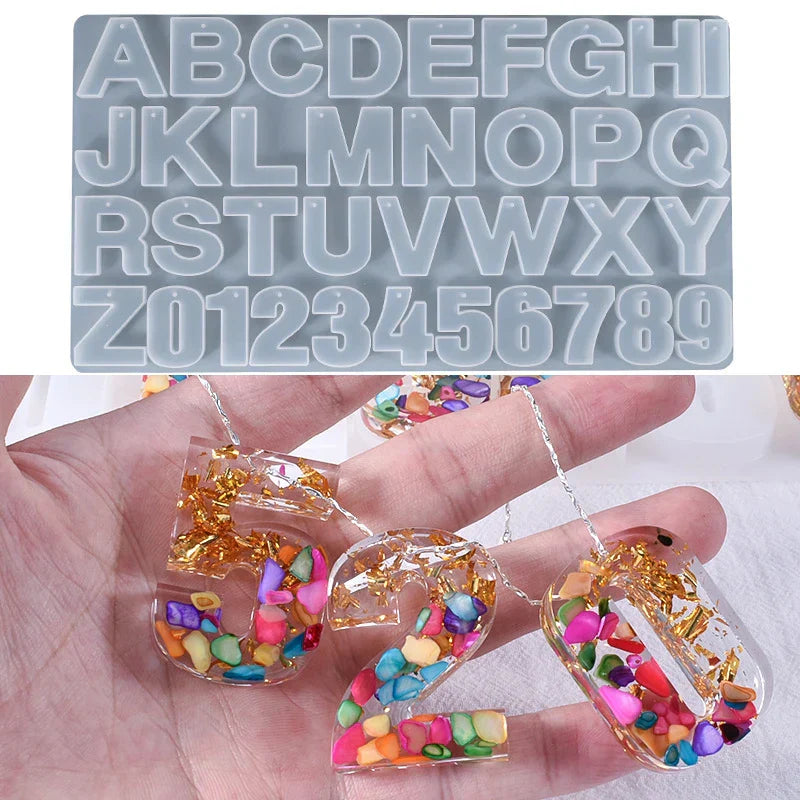 With Holes Alphabet & Number Resin Mould Letter